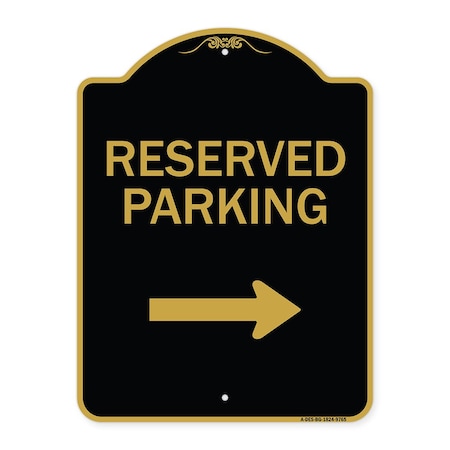 Signmission Designer Series-Reserved Parking 2, Black & Gold Heavy-Gauge Aluminum, 24" x 18", BG-1824-9765 A-DES-BG-1824-9765